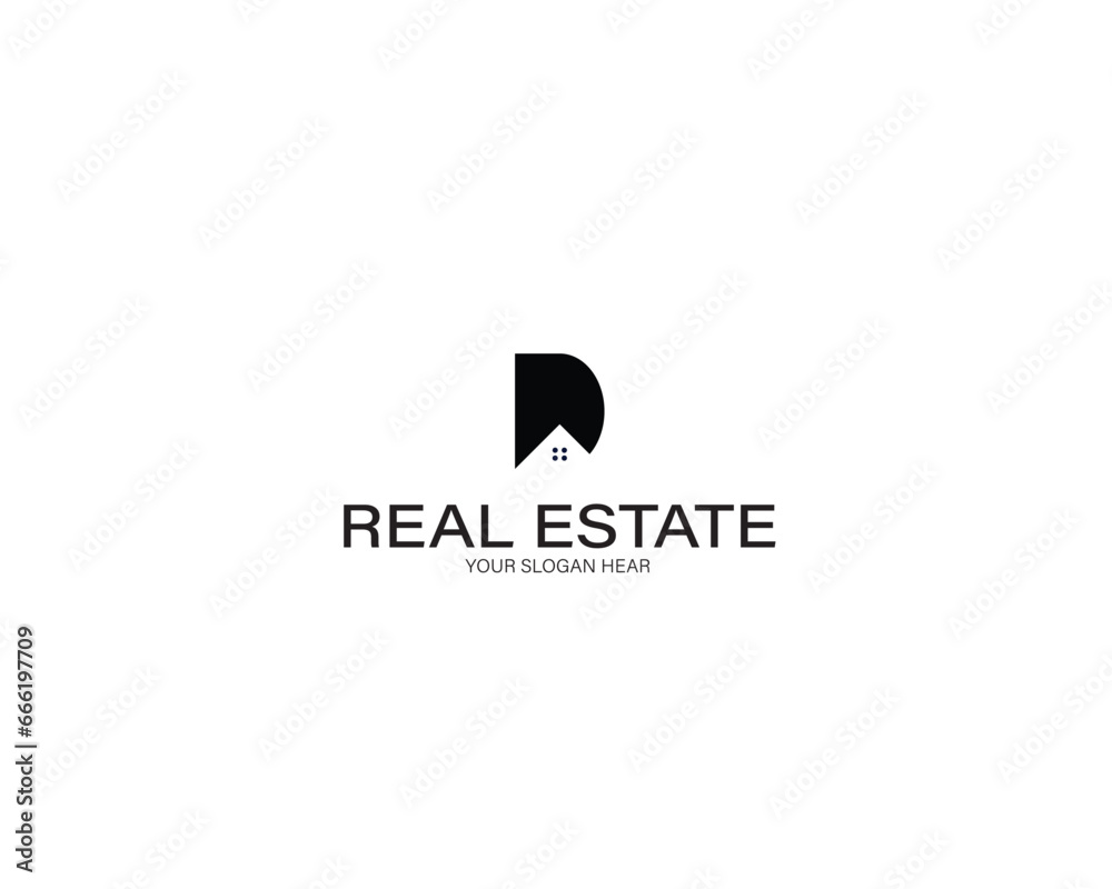 Modern Letter D and real estate logo design template Modern Letter D and real estate logo design template