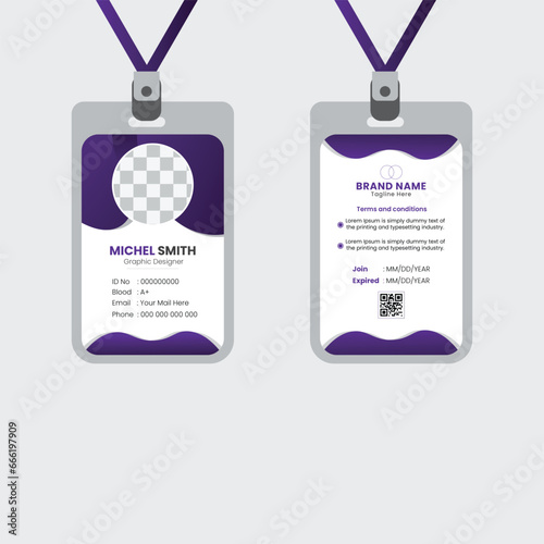 PrintA bundle of 1 templates of different colors Id card  design template, modern id card  design template, 
abstract id card  and creative design, IT company id card and editable vector template photo