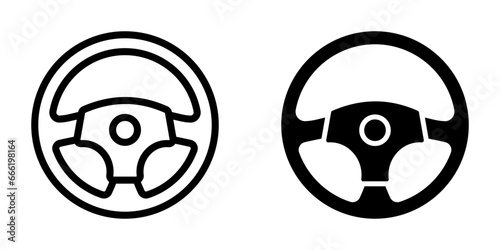 Steering Wheel Icon, for mobile concept and web design. vector illustration