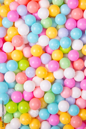 Plastic balls abstract background. © Nell