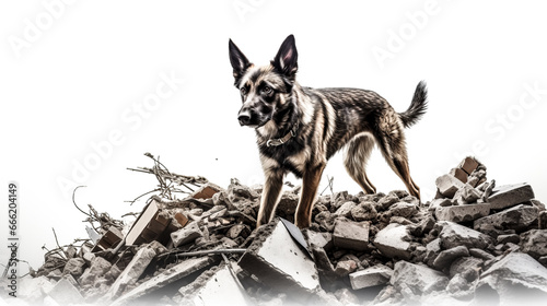 A rescue dog searches the rubble for survivors in the image referenced by that other guy again.