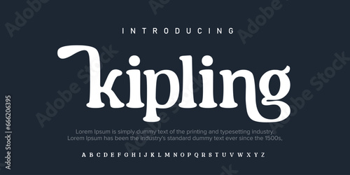 kipling Elegant alphabet letters font and number. Classic Lettering Minimal Fashion Designs. Typography modern serif fonts regular decorative vintage concept. vector illustration