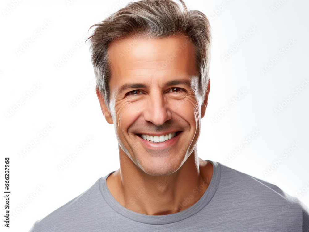 A portrait of a smiling character showing teeth
A portrait of a smiling character showing teeth