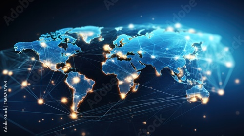 Logistics international delivery concept, World map with logistic network distribution on background.background for Concept of fast or instant shipping, Online goods orders worldwide