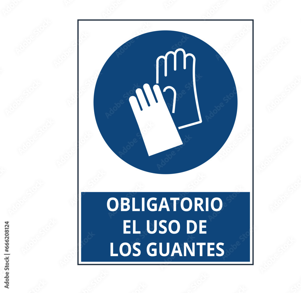 Wear Protective Gloves Symbol. Spanish Version.
Wear Protective Gloves Symbol. Spanish Version.