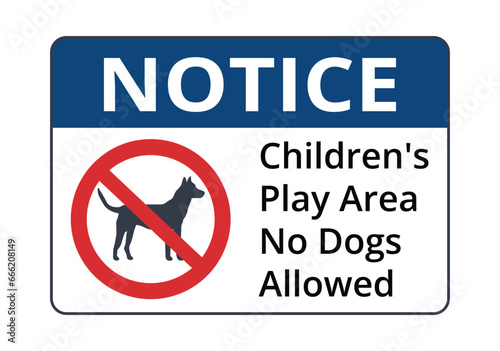 Children's Play Area No Dogs Allowed Sign
