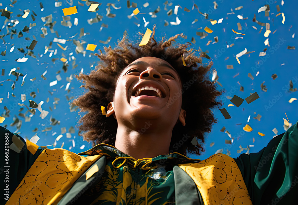 Fototapeta premium portrait of a person celebrating graduation