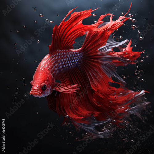 The Red Thai fighting fish, often referred to as a Siamese fighting fish, is a captivating and vibrant aquatic creature that's celebrated for its dazzling appearance and spirited nature.