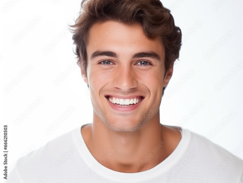 A portrait of a smiling character showing teeth
A portrait of a smiling character showing teeth