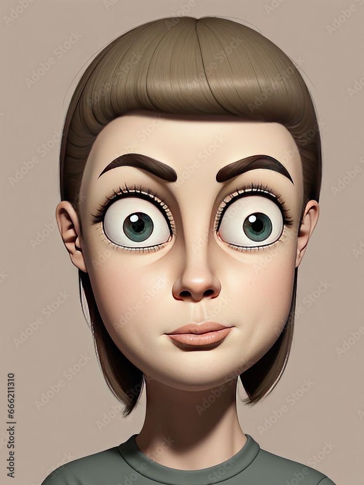 a woman's face with a surprised look on her face. generative ai a woman's face with a surprised look on her face. generative ai