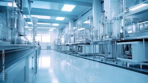 Industrial large scale chemical production in controlled sterile conditions, Pharmaceutical clean room.