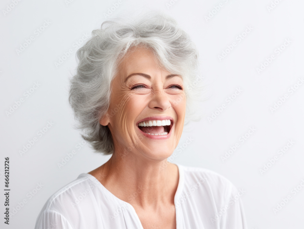 A portrait of a smiling character showing teeth
A portrait of a smiling character showing teeth