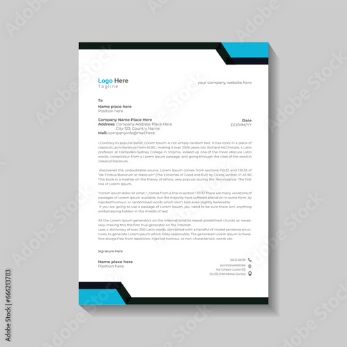 Modern and business letterhead design template 