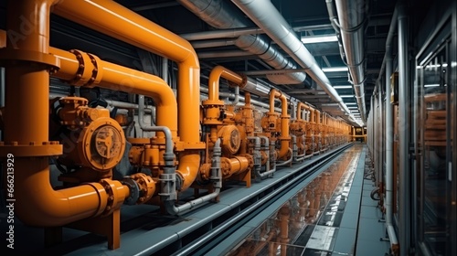 Complex network of pipes, Thermal Power Plant Piping and Instrumentation.
