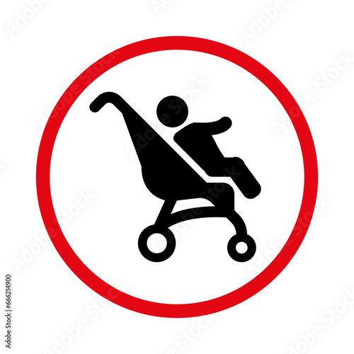 Prohibition of strollers on the escalator. Prohibition of the installation of strollers on the territory. EPS10