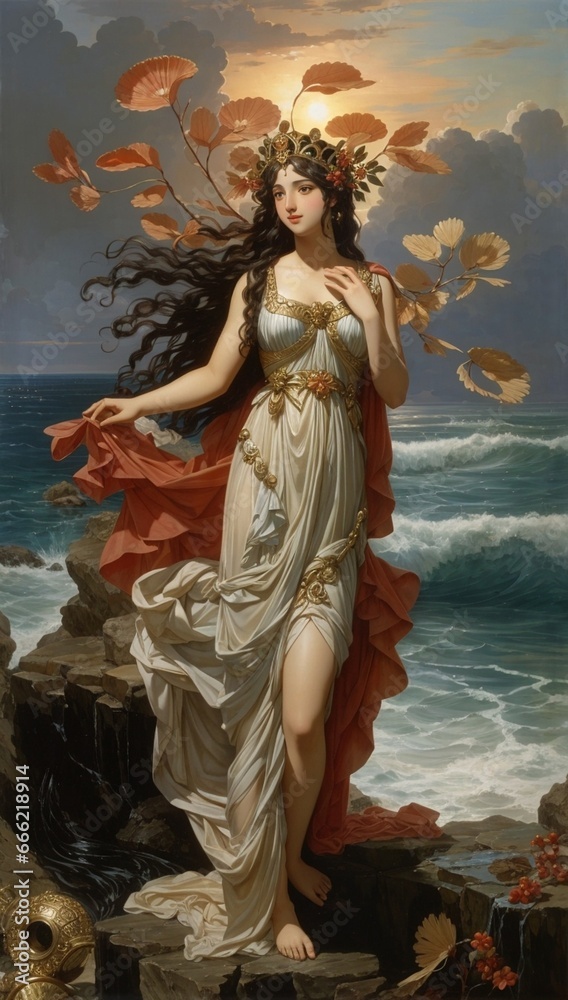 Crinaeae, Greek mythology Naiad nymph in a seashore