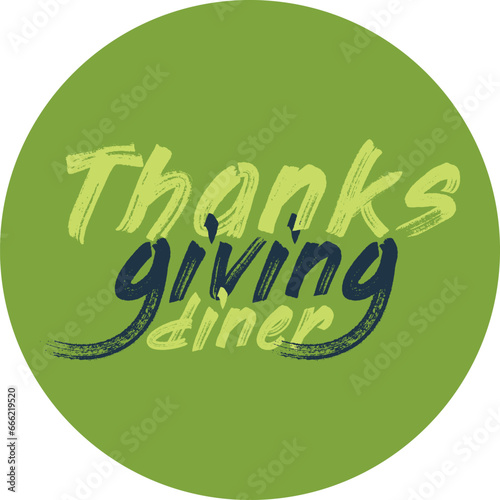 Thanksgiving label with lettering in retro style  vector
