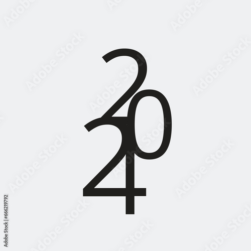 happy new year 2024 holiday background with hanging xmas ball vector
