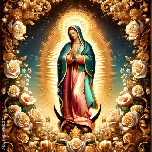 A lovely flat background featuring Diadela Virgen de Guadalupe