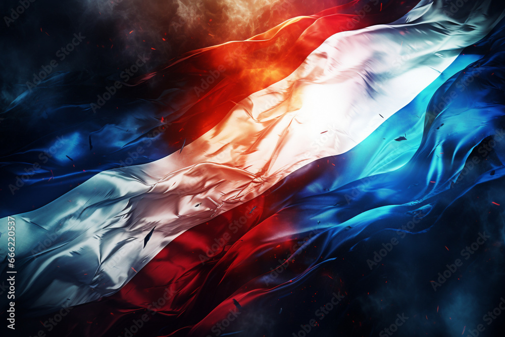 Obraz premium French flag watercolor style, Generative AI