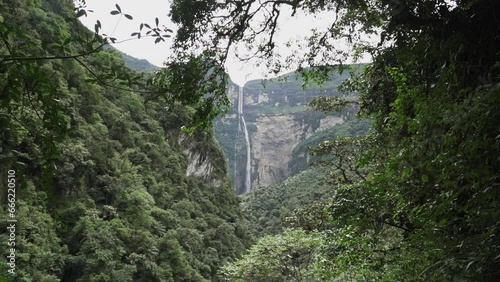 Gocta Cataracts, Catarata del Gocta, are perennial waterfalls with two drops located in Perus province of Bongara in Amazonas, third highest water fall in the world photo