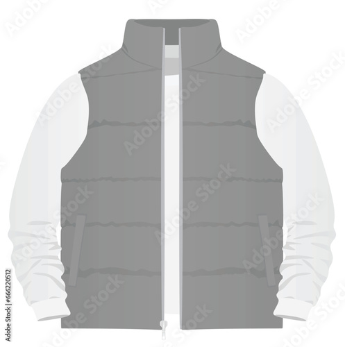 Grey winter vest. vector illustration