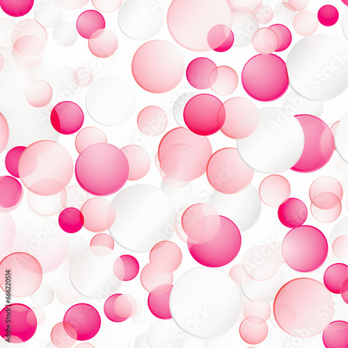 seamless pattern with circles pink color on white background created with Generative Ai © Andrii Yablonskyi