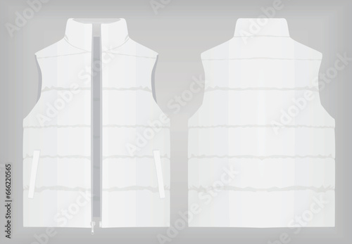 White winter vest. vector illustration