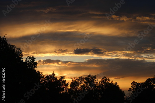 sunset in the sky with colourul clouds © Lucie