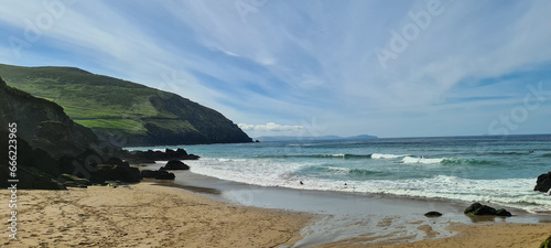 Coumeenoole Beach at Atlantic Way in Dingle peninsula in Irealnd photo