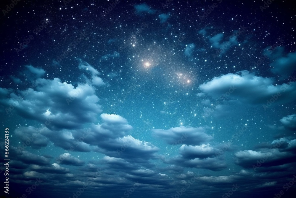 Nighttime sky filled with shining stars. Generative AI