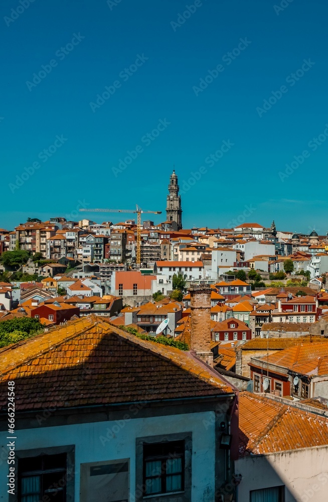 Scenic view of the city of Porto, Portugal, featuring the iconic Se Cathedral