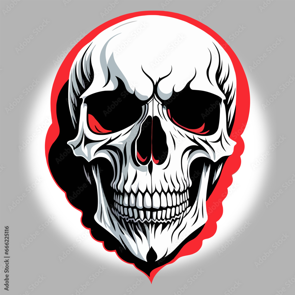 A skul with red eyes. A skul with red eyes.