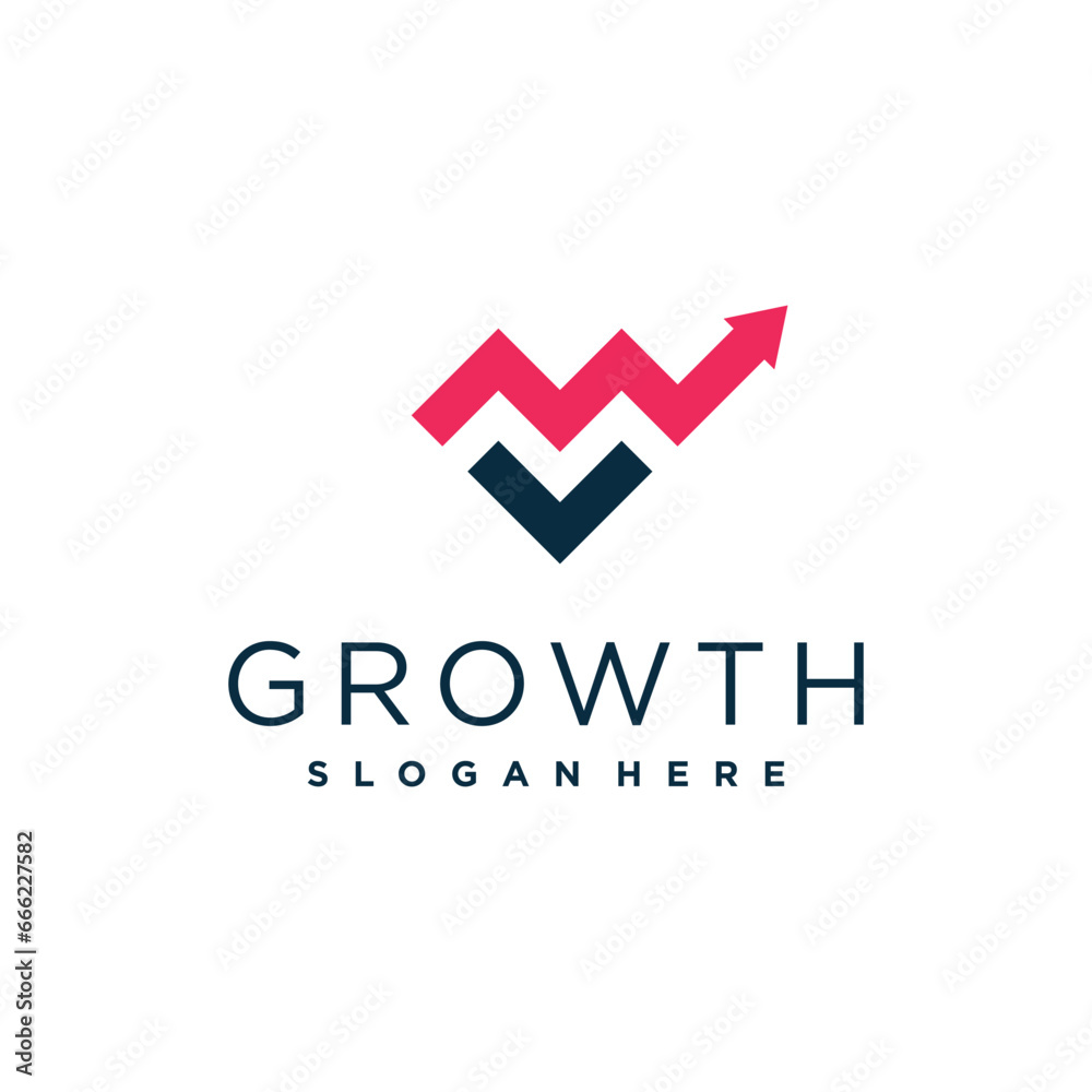 Growth design element icon vector with creative modern concept