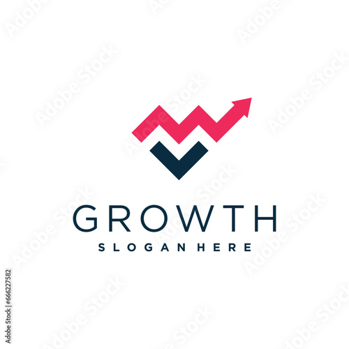 Growth design element icon vector with creative modern concept