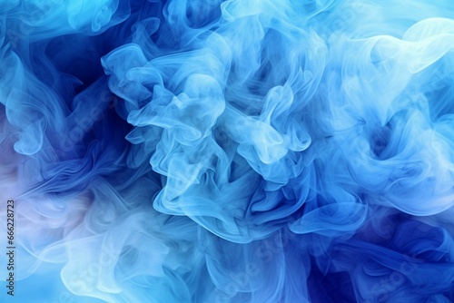 Beautiful  abstract background filled with vibrant  blue smoke puffs. Generative AI