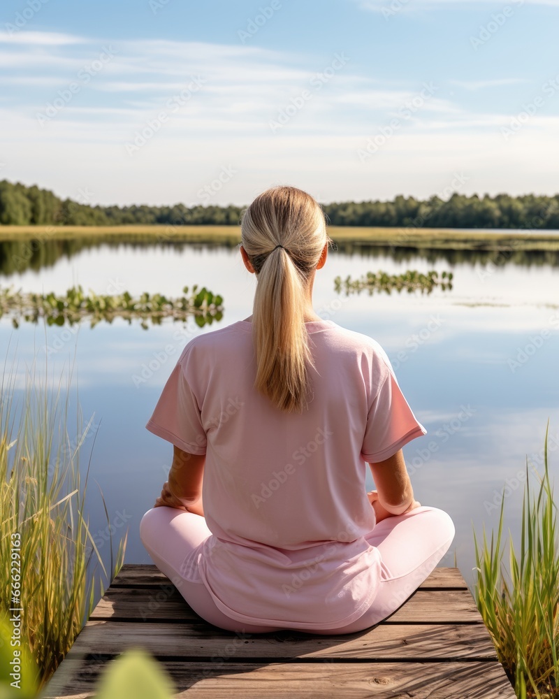 rising meditation silence reflection rest lake landscape silence photo zen relaxation lonely woman rising meditation silence reflection rest lake landscape silence photo zen relaxation lonely woman