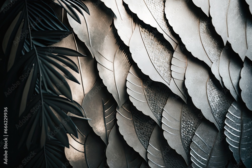 Abstract background with palm leaves. Minimal concept Abstract background with palm leaves. Minimal concept
