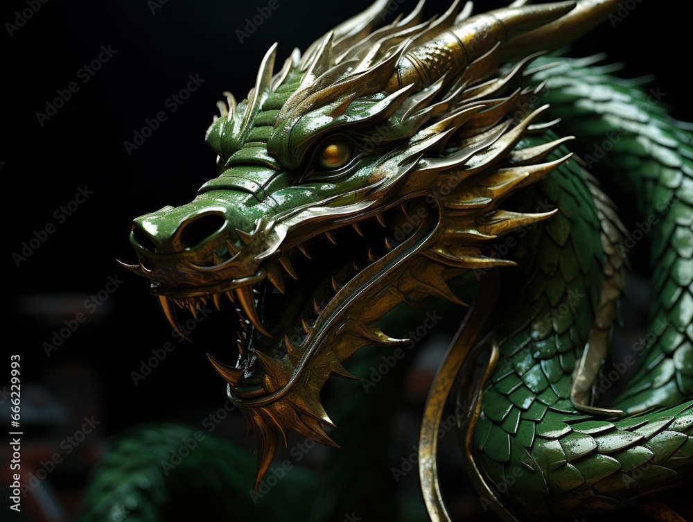 Chinese Happy New Year 2024. Year of the Green Dragon.
