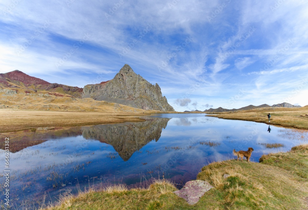 lake and mountains