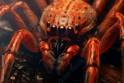 Realistic spider close-up. Generative AI © Arnav