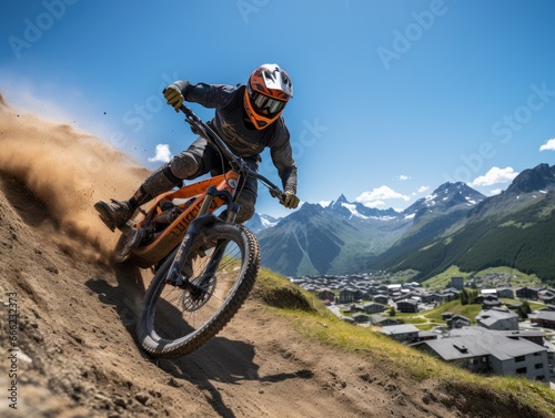 bike ride photo helm Mountains tourism searching speed extreme cycling freedom motion outdoors