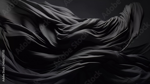 Black Fabric Blowing in the Wind