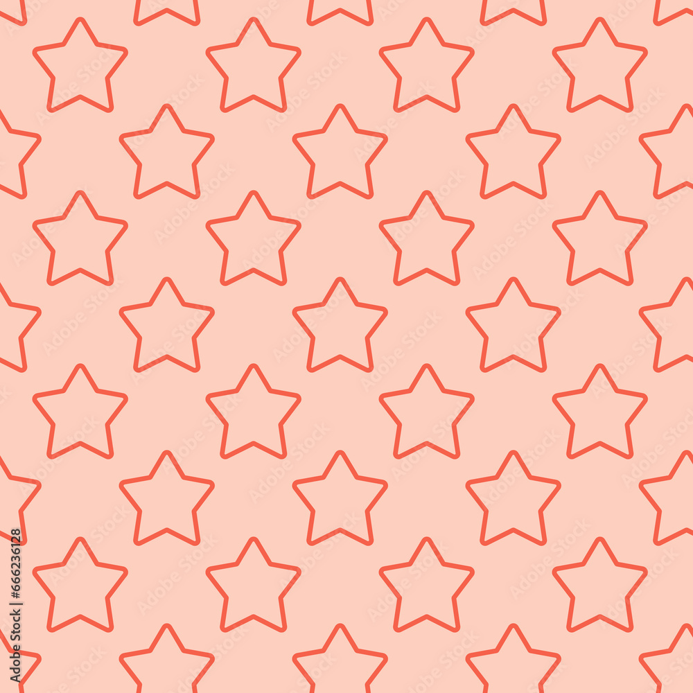 Seamless pattern with coral stars Seamless pattern with coral stars
