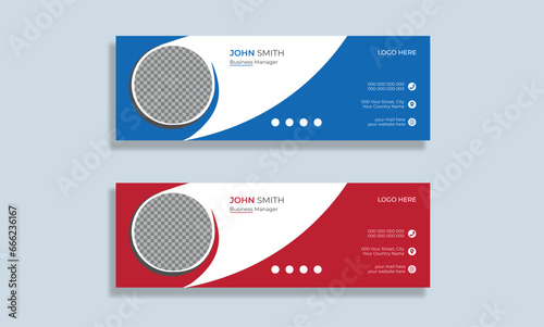 Creative business email signature or personal social media cover design template
