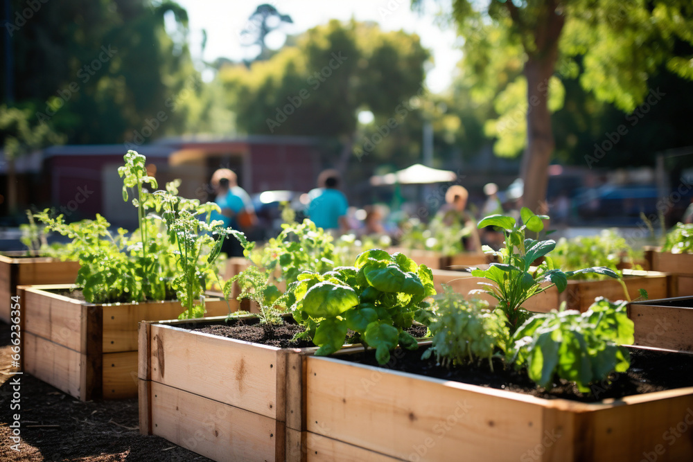 A community garden project promoting sustainability, love and creativity with copy space