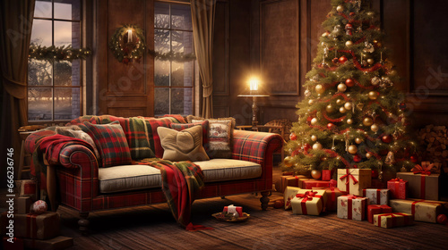 luxury living room with Christmas tree  © Johannes