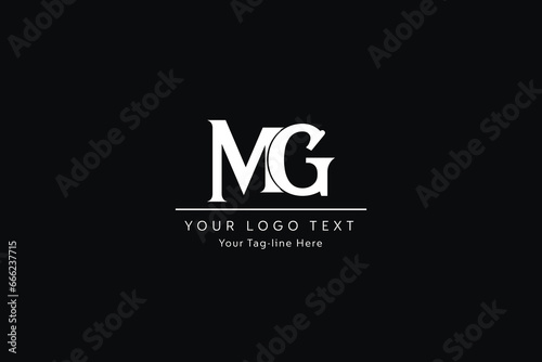 MG Letter Logo Design. Initial letters MG logo icon. Abstract letter MG M G minimal logo design template. M G letter design vector with black colors. mg logo.