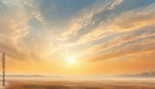Serene Sunrise Wispy Clouds Embracing a Tranquil Skyscape © MS Store