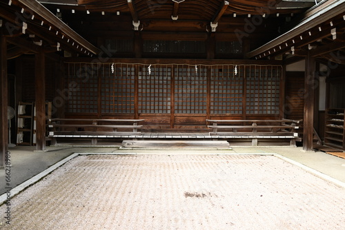 Japan travel guide. Omi Jingu Shrine. A shrine in Otsu City, Shiga Prefecture, Japan, dedicated to Emperor Tenji. A match to determine the competitive karuta champion is held here every January. photo